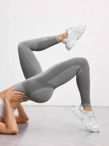 Ensemble de leggings pour femmes en spandex/polyester, vêtements de sport décontractés respirants, pantalons de yoga, qualité supérieure, vente en gros - Product Image 2