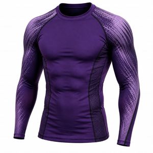 Camiseta Deportiva de Manga Larga para Hombre, Protección UV, Secado Rápido, Ecológica, con Logotipo Frontal, Diseño Transpirable con Bloques de Color - Product Image 3