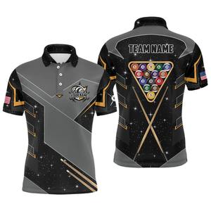 Camisa de Billar Personalizada para Hombre - Parte Delantera de Tela de Punto de Poliéster/Algodón, Manga Corta, Secado Rápido, Diseño Deportivo, Patrón Sólido, OEM - Product Image 2