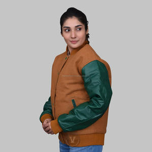 Chaqueta universitaria de manga de cuero genuino de lana 100% personalizada chaquetas universitarias Letterman Bomber de béisbol personalizadas - Product Image 2