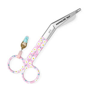 Ciseaux à bec de canard manuels en acier inoxydable avec motif marguerites sur fond rose – Coupes rapides et précises pour usage hospitalier - Product Image 4