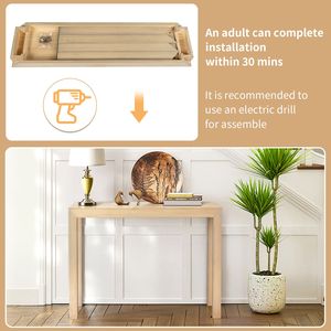Consolle da ingresso in legno naturale da 46 pollici per soggiorno, corridoio e zona divano - Product Image 4