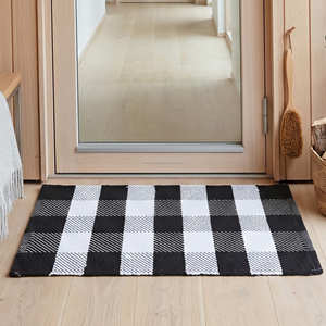 Tapis d'appoint en coton tissé à la main, motif fenêtre, vert sauge, pour chambre à coucher, coin lecture et style nordique - Product Image 4