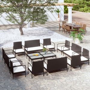 Ensemble de salon de jardin noir - Product Image 1