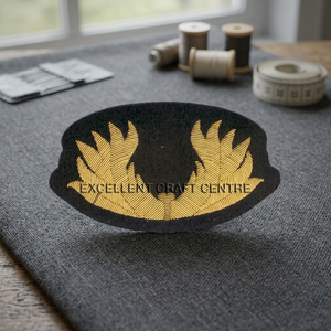 Custom Embroidered Cap Badge With Eagle And Laurel Wreath <b>Sew</b>-On Fabric Patch For Uniform Garment - Product Image 6