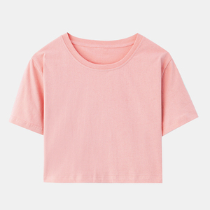Vente en gros de hauts de sport courts unis, t-shirts pour femmes à manches courtes avec logo et design personnalisés, service OEM de haute qualité - Product Image 3
