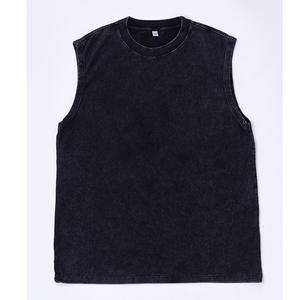 Heavyweight Cotton Sleeveless Vest 230 GSM Vintage Washed Oversized T Shirt Unisex Plus Size - Product Image 3
