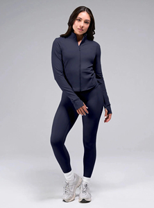 <b>Women's</b> Full Zip Quick Dry Four-Way Stretch Eco-Friendly Spandex/Polyester Slim Fit Workout Gym Yoga <b>Running</b> Training Sportswear - Product Image 5