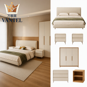 Ensemble de meubles de chambre d'hôtel contemporains, lit sur mesure, table de chevet, commode pour hôtel, appartement et complexe hôtelier - Product Image 3