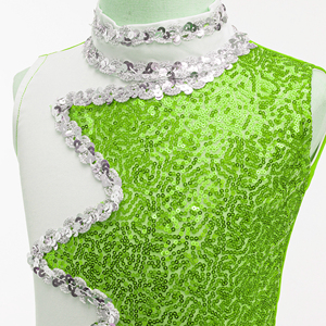 Tenue de cheerleading personnalisée pour enfants, robe scintillante à sequins, tenue de danse de scène, vêtements de compétition pour filles, vente en gros OEM - Product Image 3