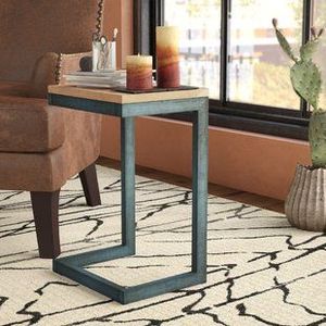 Mesa Auxiliar de Hierro con Tapa de Madera, Diseño Decorativo que Mejora el Atractivo Visual de Salas de Estar y Dormitorios - Product Image 6