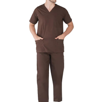 Ensemble de blouses médicales pour hommes au design épuré, en tissu polaire 100% coton, uniformes d'hôpital, avec poches, couleur unie personnalisable, haute qualité, finition soignée
