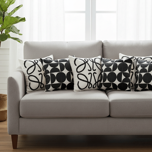 SOGA 6-<b>Piece</b> 45cm Pillow Cover <b>Set</b> <b>3</b> Modern Geometric Circles and <b>3</b> Modern Art Loop Decorative Cushions for <b>Sofa</b> and Bed - Product Image 3