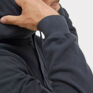 Regular Fit Casual Blank Fleece Pullover <b>Plain</b> <b>Hoodie</b> Solid Color Winter Knitted Fabric Breathable Quick Dry Men <b>Hoodie</b> - Product Image 2