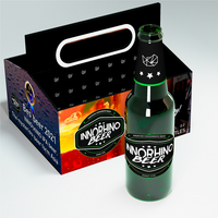 Bouteille en verre borosilicate haute résistance INNORHINO de 1 litre avec bouchon à vis sérigraphié pour jus, bière, tequila