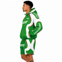 Vente en gros de survêtements de sport coupe-vent personnalisés avec logo, fabricants de vestes, pantalons et sweats à capuche en nylon respirant coupe régulière et résistant au vent