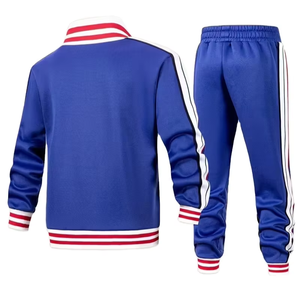Boys' Winter Cotton Webbing Striped Stand Collar Windproof Zipper Sweatshirt Casual Sport Jacket Set Available Select Colors - Product Image 2