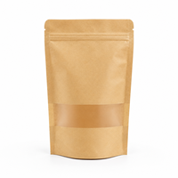 Pochette Premium Imperméable en Papier Kraft Stratifié Aluminium avec Fenêtre Mate, Fermeture Éclair Refermable, Thermoscellable, Multi-Usages pour Personnalisation
