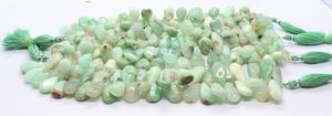 Perles de chrysoprase naturelles AAA, forme poire lisse, briolettes, brin de 8 pouces, perles de chrysoprase poire longues, chrysoprase lisse de haute qualité - Product Image 6