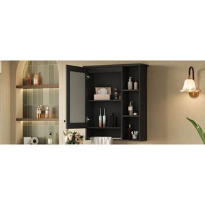 Specchio da Bagno a Parete 3-in-1 da 24 Pollici con Armadietto e Ripiano Regolabile ad Alta Definizione #   Specchi da Bagno # - Product Image 5