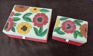 Handmade floral beaded jewelry box <b>Storage</b> <b>Boxes</b> & <b>Bins</b> - Product Image 2