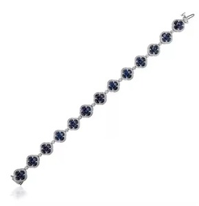 Round Shape Diamond <b>Bracelet</b> Minimalist White Gold Stackable <b>Bracelet</b> Romantic Anniversary Gift for Wife for Parties - Product Image 5
