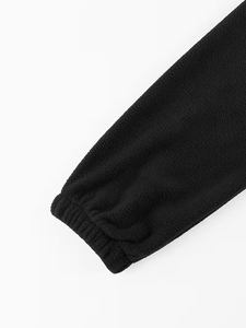Chaqueta Ligera de Forro Polar para Hombre, Color Negro, Cuello Alto, Cierre de Cremallera, Corte Regular Informal, para Otoño, 100% Poliéster Tejido, Color Sólido - Product Image 6