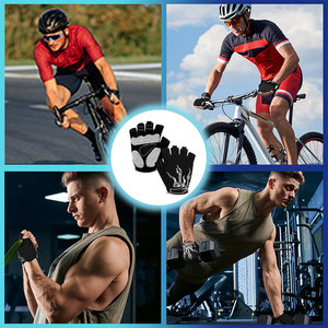 Guantes de Ciclismo de Medio Dedo para Hombre, Microfibra Transpirable, Ligeros, Absorbentes de Humedad, Precio al por Mayor - Product Image 6