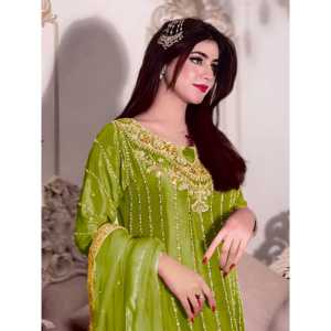 Designer Women's Party Wear Suit Set with <b>Rivet</b> Moti Work Elegant Evening Garment - Product Image 4