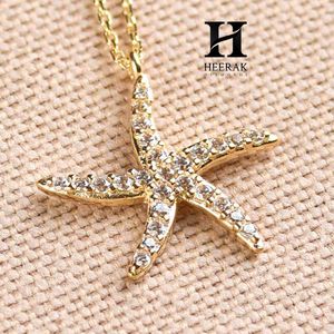 Fabricant de bijoux fins sur mesure, pendentif étoile de mer en or 14 carats avec diamants - Collier nautique élégant pour la vente en gros - Product Image 4