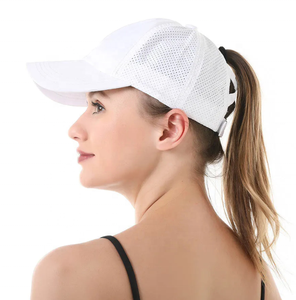 Gorra de béisbol de verano para mujer/sombrero de malla deportivo Athleisure con ranura cruzada para cola de caballo, sombrero de visera para correr senderismo al aire libre - Product Image 4