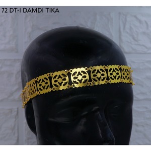 Serre-tête vintage en alliage plaqué or avec strass et pampilles, style ethnique, décoration frontale, chaîne de tête pour femme, idéal pour la danse - Product Image 1