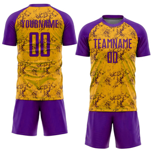 Ensembles de vêtements de sport de football personnalisables en tissu mesh 100% polyester, séchage rapide, respirant, léger, avec logo du nom de l'équipe, service OEM - Product Image 1