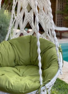 Hamac suspendu en macramé fait main, siège en coton suspendu - Product Image 2