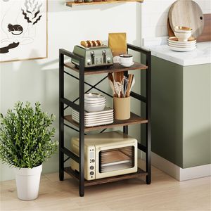 Libreria Industriale a 4 Ripiani Marrone Rustico e Nero con Struttura in Metallo Resistente e Barre a X - Product Image 2