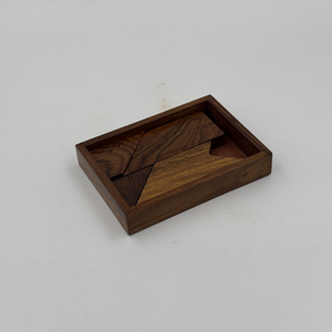Jeu de puzzle rectangulaire en bois artisanal en bois de rose indien, casse-tête éducatif, jouet compact de voyage, cadeau - Product Image 4