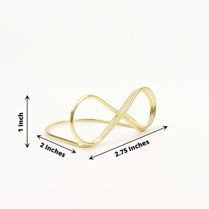 Infinity Symbol <b>Table</b> <b>Card</b> Holder Gold Metal Design for Place <b>Cards</b> Menu Tags or Photo Display at Wedding and Event <b>Tables</b> - Product Image 4