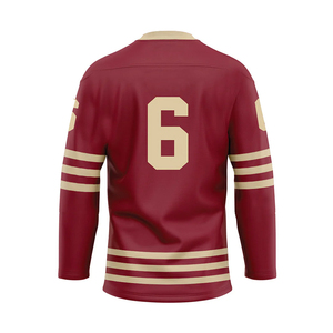 Maillot de hockey sur glace de haute qualité 100% polyester antibactérien à séchage rapide, impression numérique, logo brodé, service OEM personnalisé - Product Image 2