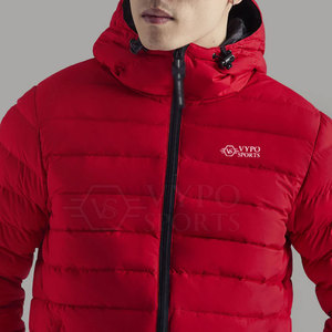Chaqueta de Invierno Acolchada Ligera y Transpirable para Hombre, con Cierre, Capucha, Cuello Alto, Acabado Lavado, Exterior de Nailon, Estilo Casual, Moderno - Product Image 4
