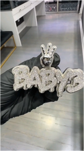 Colgante de Letra Personalizado con Moissanita, Joyería Hip Hop Iced Out, Colgante de Plata Esterlina 925 con Cadena de Moissanita - Product Image 3