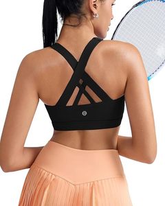 Adjustable Straps Sports Bra with Padded Push Shockproof Pilates Running Quick Dry Yoga Top Front Logo Backless Removable Cup - Product Image 6