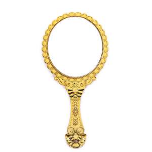 กระจกแต่งหน้าพับได้สองด้านแบบยุโรปย้อนยุค ดีไซน์เคลือบเงาพร้อมไฟในตัว ใช้ได้ทั้งแบบมือถือและตั้งโต๊ะ - Product Image 1