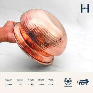 Luxury Handmade Brass Buffet Serving Casserole with Lid Hammered Food Warmer Round Serving Dish Hotel Restaurant Wholesale - Product Image 3