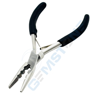Professional 6.5 Inch <b>Long</b> <b>Nose</b> 3 Hole Flat Mouth Hair Extension Pliers for Micro Rings & Nano Beads Crimping - Product Image 2