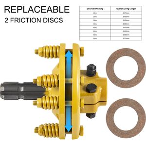 Nuova Frizione a Slittamento PTO da 1 3/8FT con 6 Estremità Scanalate in Acciaio Carburato, Frizione a Frizione Regolabile per Trattore - Product Image 5