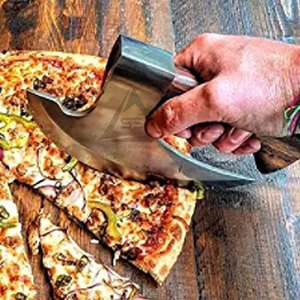 Private Label Best Selling Professional Pizza Cutting <b>Axe</b> <b>Wood</b> Stainless Steel Blade Customizable High Quality Latest Design - Product Image 5