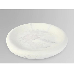 Home and Hotel Restaurant Tableware White Swirl Resin Round Plates Dishes Classic Style Indian Handmade Resin Salad Bowl <b>Platter</b> - Product Image 1