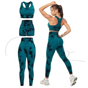 Ensemble de yoga 4 pièces pour femmes, personnalisable avec logo, haut sans manches, leggings push-up, vêtements de sport, tenue de fitness - Product Image 1