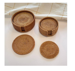 Sous-verre en rotin BOHO personnalisé pour verres à vin et à bière, protection pour les boissons, à un prix incroyable - Product Image 4
