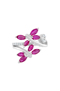 Anillo de Rubí Natural y Diamantes en Plata de Ley 92.5 KLSR-11059 - Product Image 3